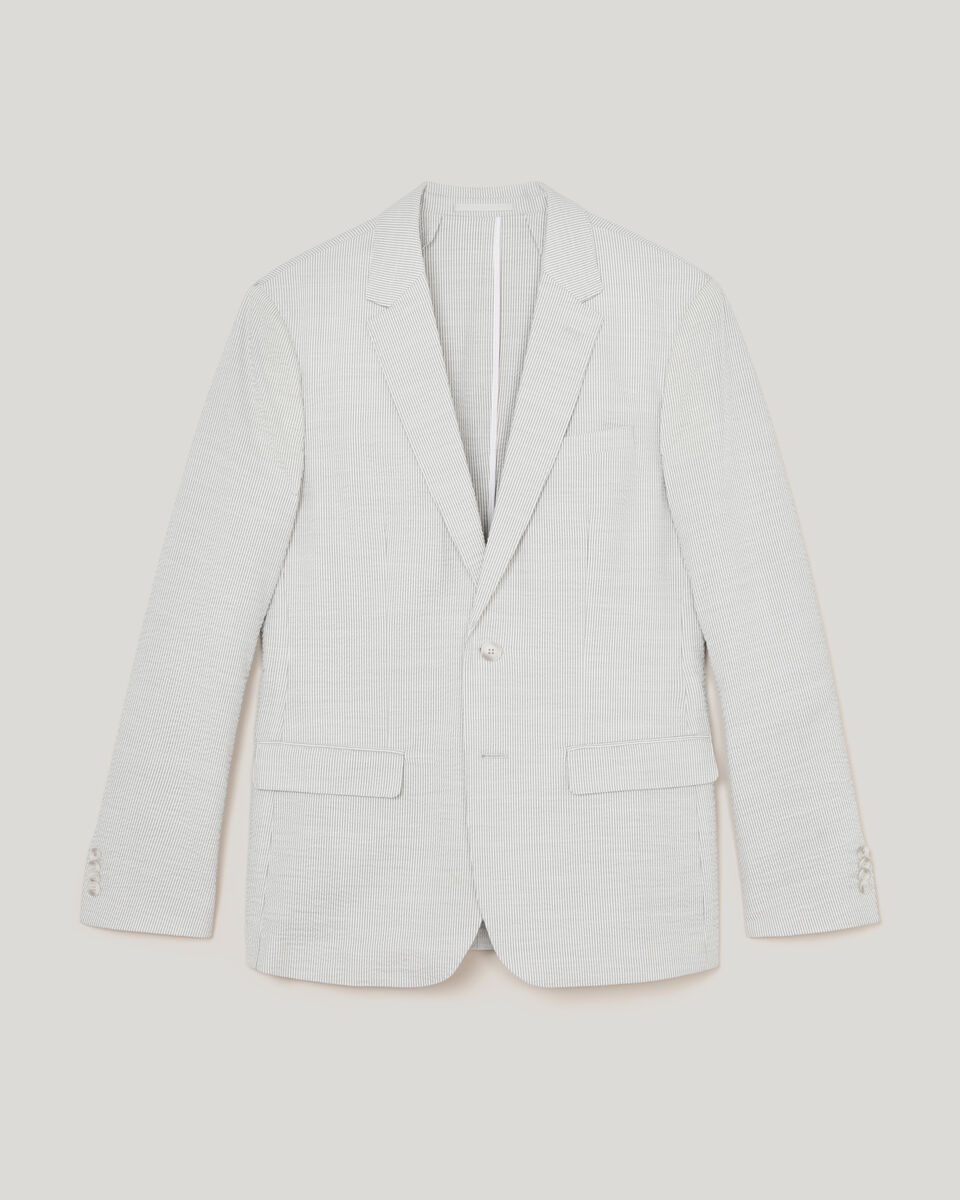 Striped Seersucker Blazer, Light Grey, hi-res